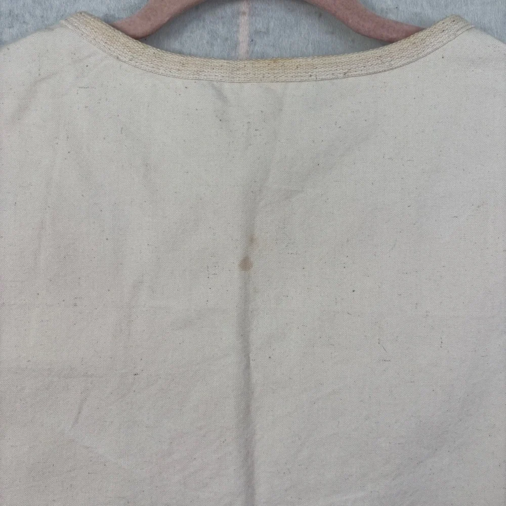 J Peterman Company Mens‎ Cotton Canvas Safari Utility Vest Cream Natural Medium